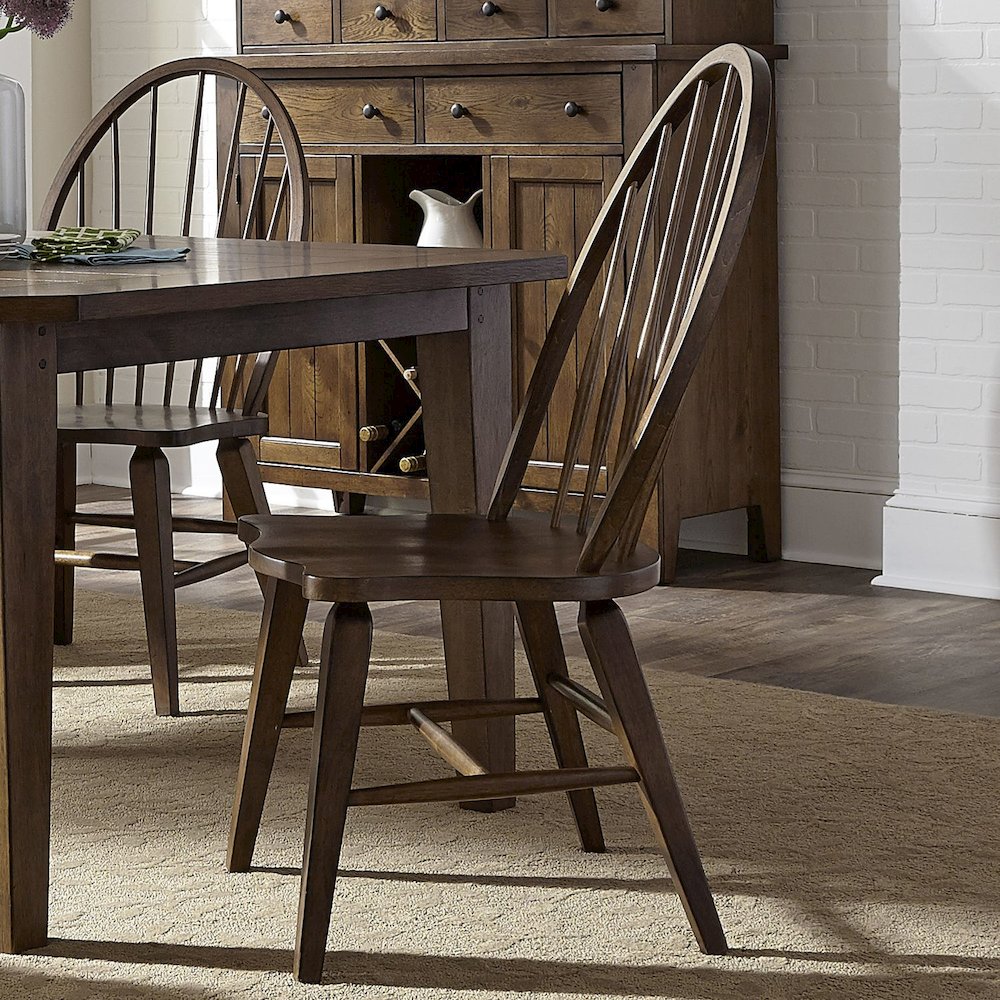 Hearthstone Ridge Windsor Back Side Chair in Tobacco
