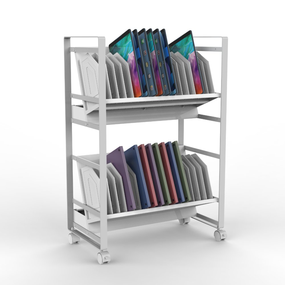32-Tablet / Chromebook Open Charging Cart - White