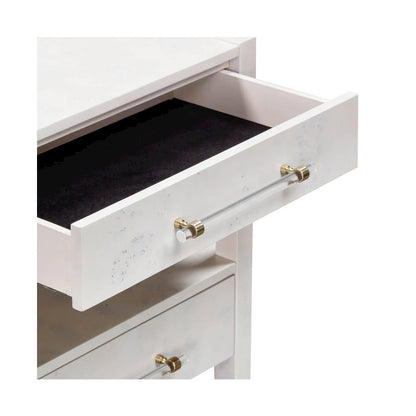 Brandyss White Burl Nightstand