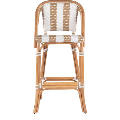 Lila Rattan 28 in. Seat Height Bar Stool with Back and Footrest