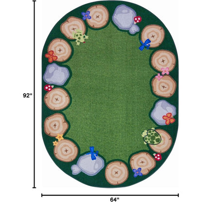 Kid Essentials Stumped 5'4" x 7'8" Oval Area Rug in Color Multi