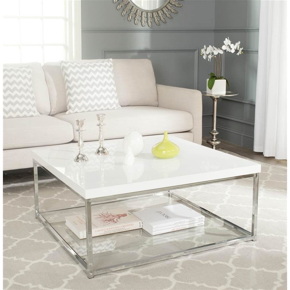 Safavieh Home Malone Glam White and Chrome Coffee Table
