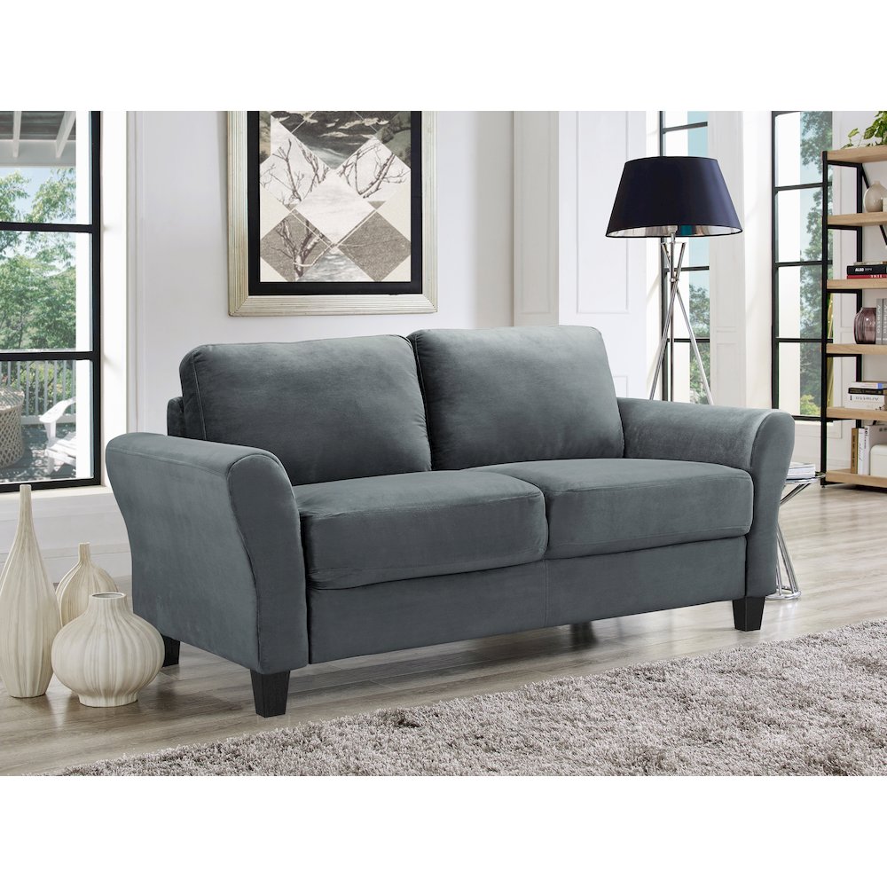 Westin Loveseat Rolled Arm Dark Grey