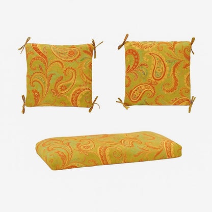 Set of Three Outdoor Spun Polyester Settee Cushion Set