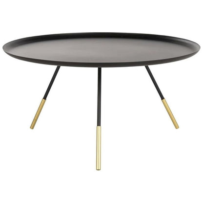 Home Orson Black and Gold Round Coffee Table