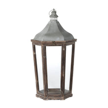 Wood & Galvanized Metal Lantern Large