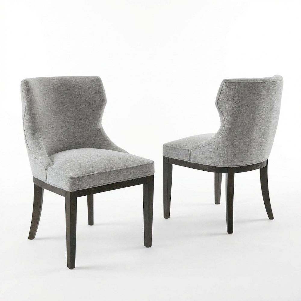 Mist Grey Dining Side Chairs with Contemporary Design and Comfort, Set of 2