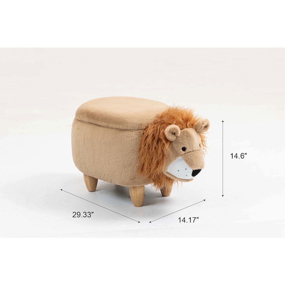 Home 2 Office Kids Lion Animal Sorage Ottoman Stool