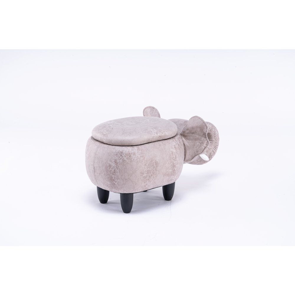 Home 2 Office Kids Elephant Animal Storage Ottoman Stool with Wood Leg
