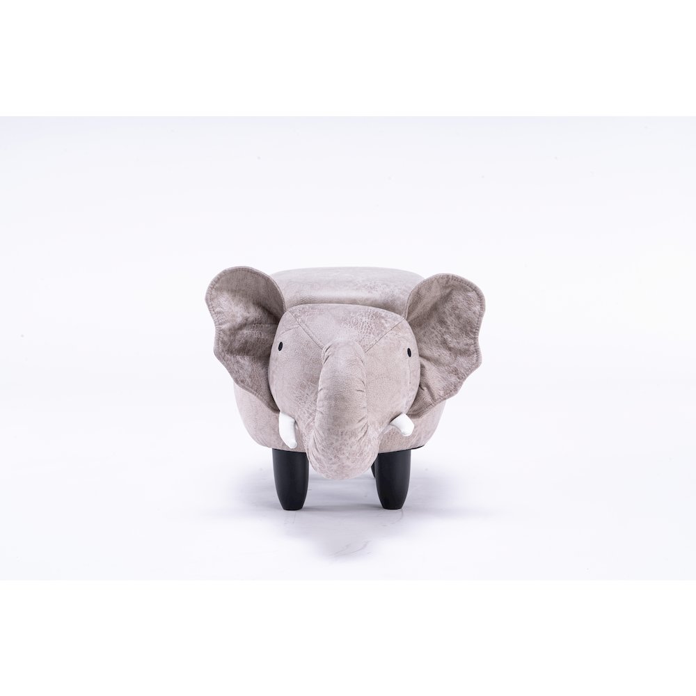 Home 2 Office Kids Elephant Animal Storage Ottoman Stool with Wood Leg