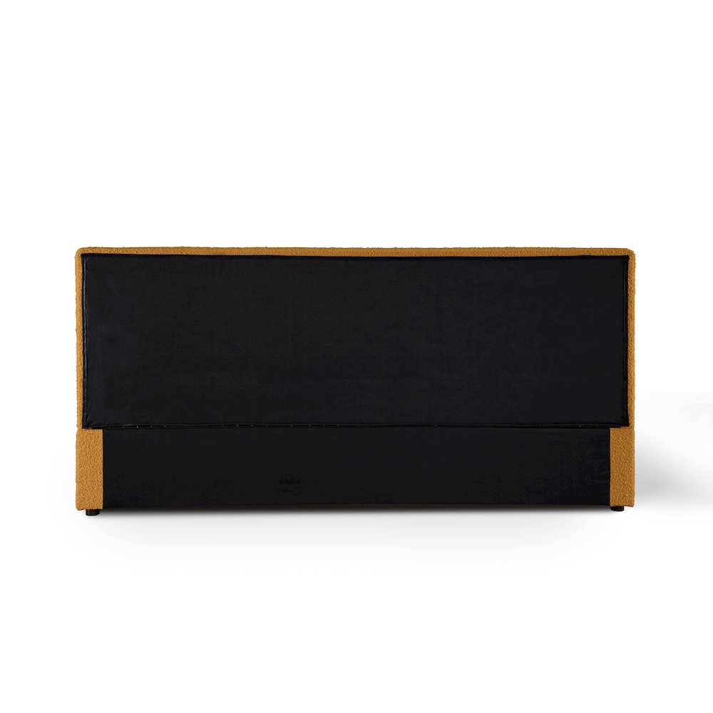 Venice Upholstered Platform King Bed in Mustard Boucle Fabric