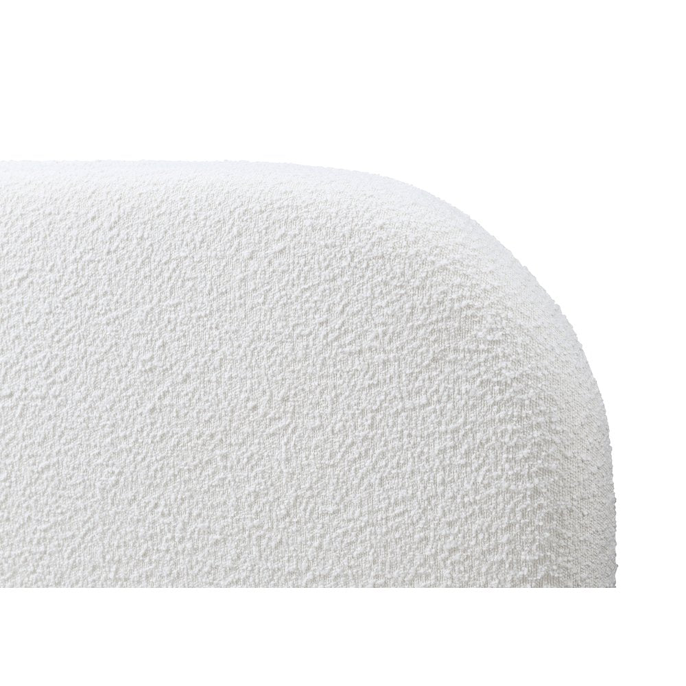 Valencia Upholstered Platform King Bed in White Cream Boucle Fabric