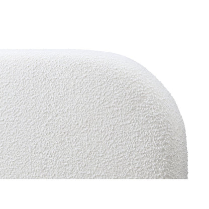 Valencia Upholstered Platform King Bed in White Cream Boucle Fabric