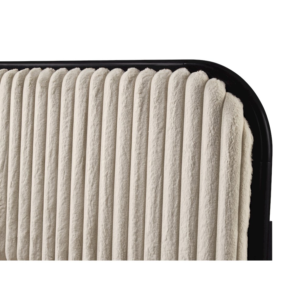 Daphne Wooden Queen size Platform Bed in Black and Beige