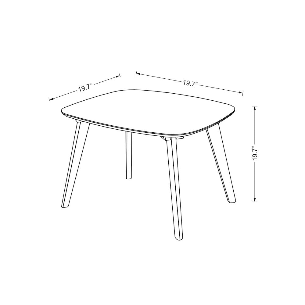 Dana Solid Wood End Table with Natural Oak Stain Legs in Black