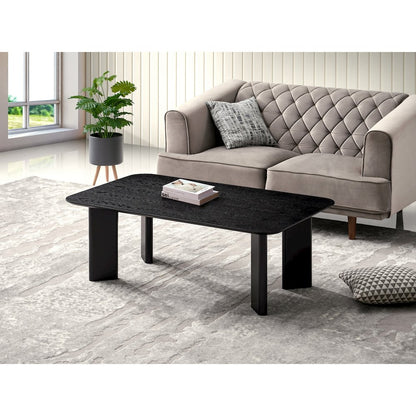 Joss Rectangular Shape Modern Wood Coffee Table in Black Ash