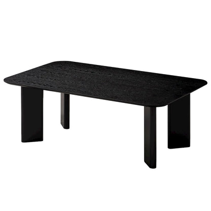Joss Rectangular Shape Modern Wood Coffee Table in Black Ash