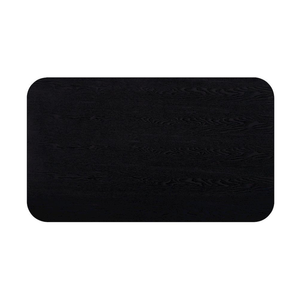 Joss Rectangular Shape Modern Wood Coffee Table in Black Ash