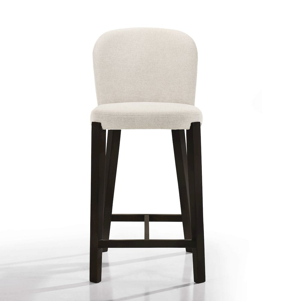 Larsen 26" Solid Wood and Fabric Counter Stool in Oatmeal Beige