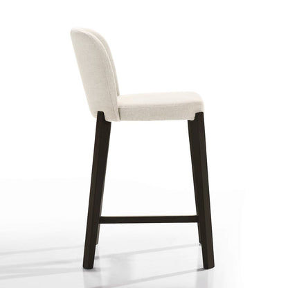 Larsen 26" Solid Wood and Fabric Counter Stool in Oatmeal Beige