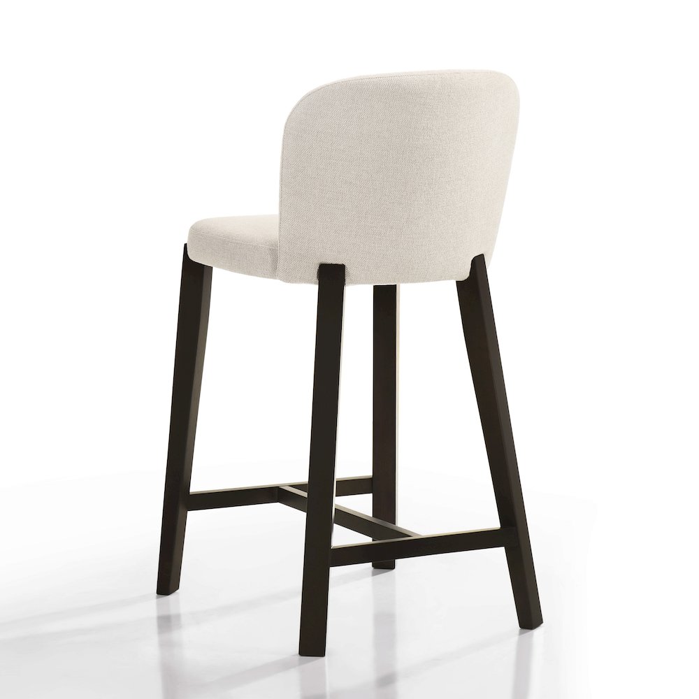 Larsen 26" Solid Wood and Fabric Counter Stool in Oatmeal Beige