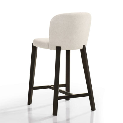 Larsen 26" Solid Wood and Fabric Counter Stool in Oatmeal Beige