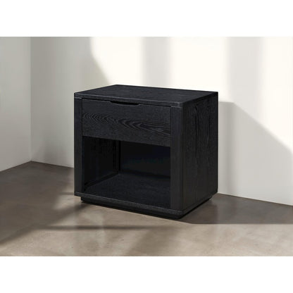 Venice Modern Nightstand with Soft Close Drawer in Black