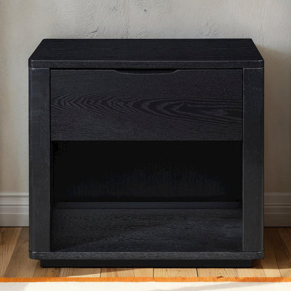 Venice Modern Nightstand with Soft Close Drawer in Black