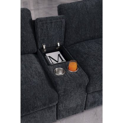 Bonaira Modular Sectional With Cupholder Console - Dark Gray Chenille