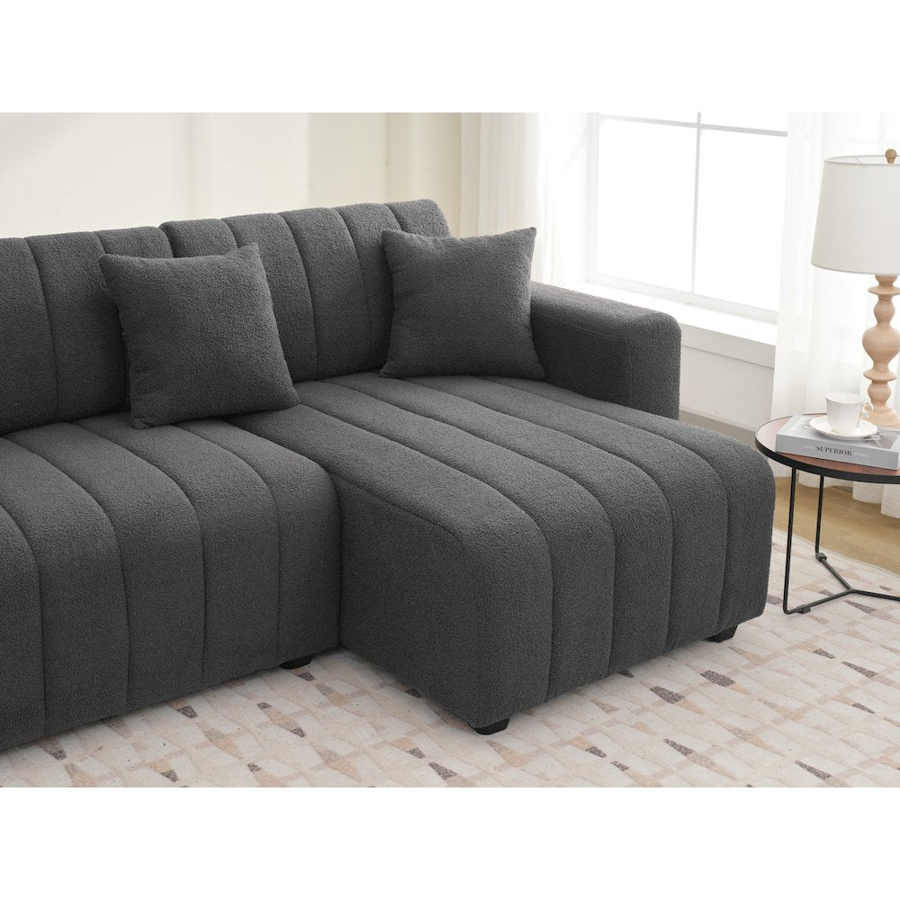 Nargis Lamb Wool Sectional Sofa With Chaise