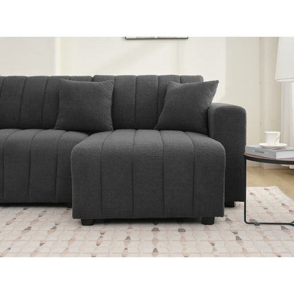 Nargis Lamb Wool Sectional Sofa With Chaise