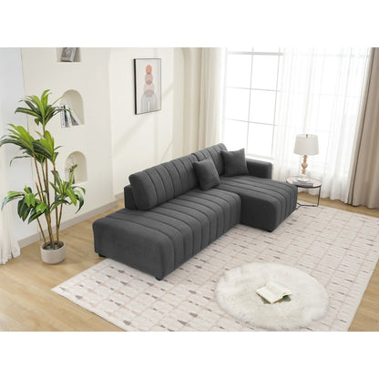 Nargis Lamb Wool Sectional Sofa With Chaise