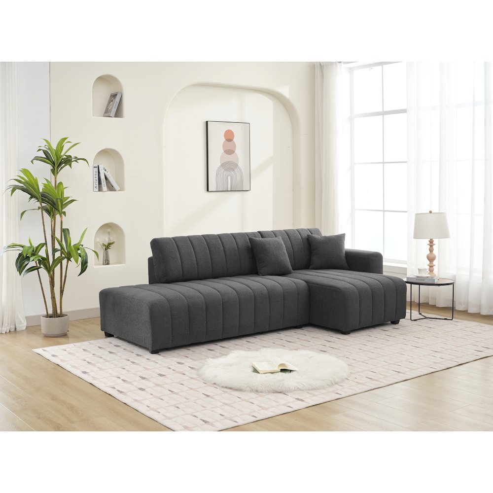 Nargis Lamb Wool Sectional Sofa With Chaise