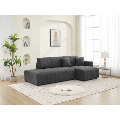 Nargis Lamb Wool Sectional Sofa With Chaise