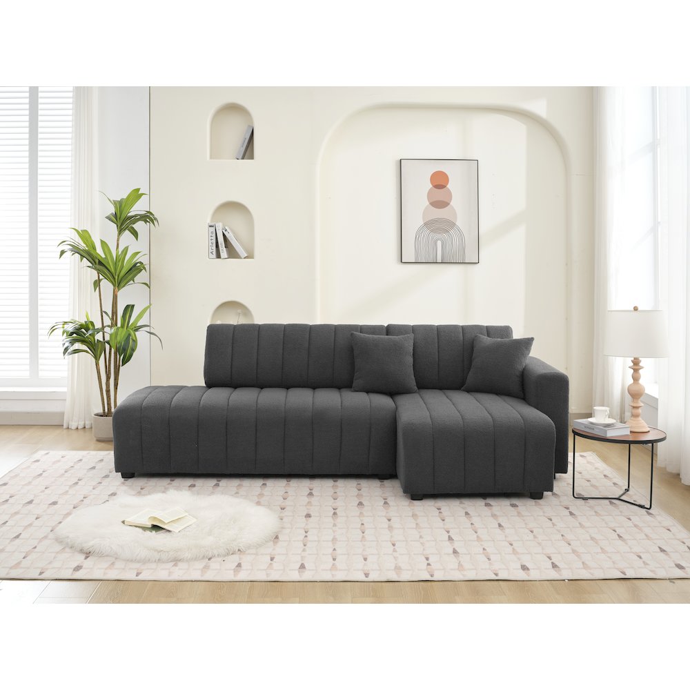 Nargis Lamb Wool Sectional Sofa With Chaise