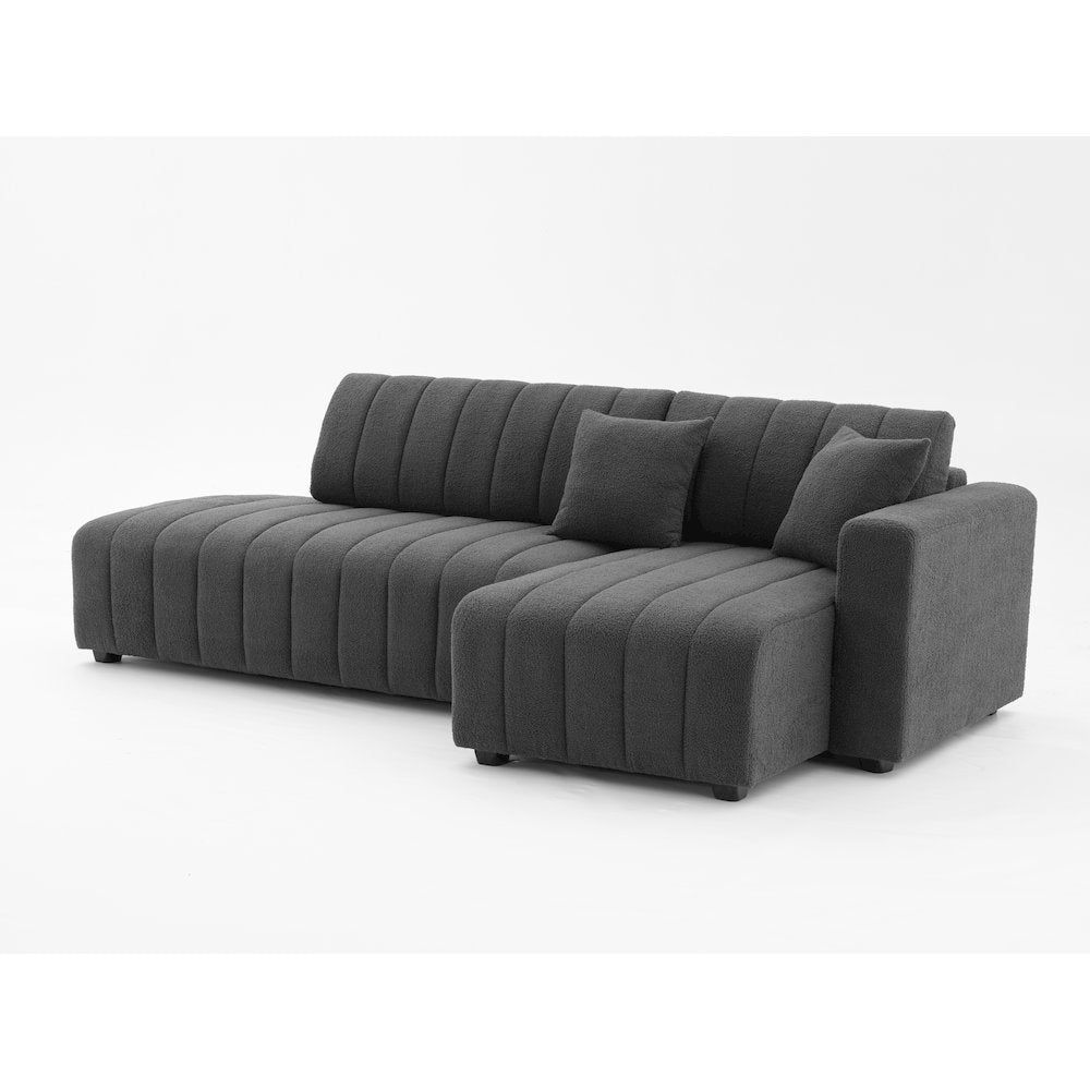 Nargis Lamb Wool Sectional Sofa With Chaise