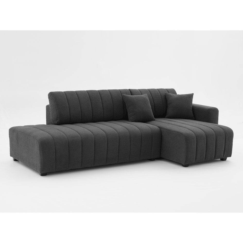 Nargis Lamb Wool Sectional Sofa With Chaise