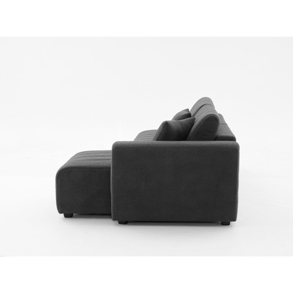 Nargis Lamb Wool Sectional Sofa With Chaise