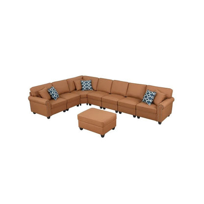 Bouke Artificial Leather Modular Sofa Sectional With Ottoman
