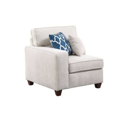 Devion Furniture 7-Piece Upholstered Modern Chenille Sectional in Beige