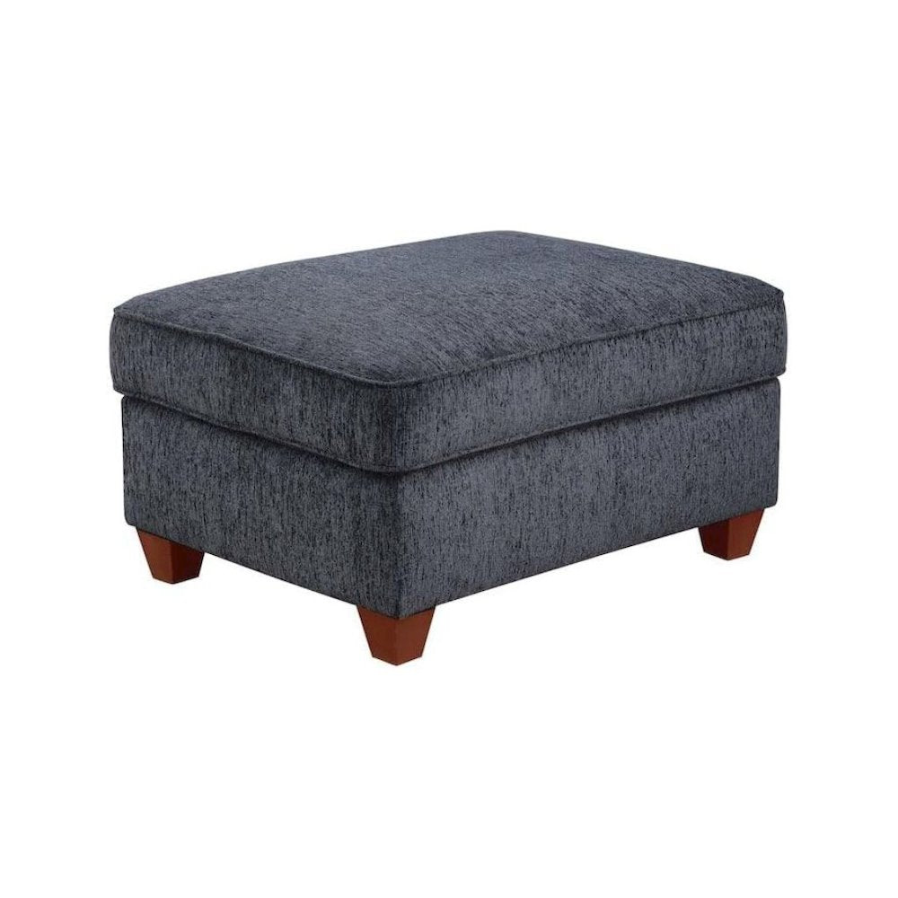 Black Chenille Couch Sectional With Ottoman, 7-Piece L Shaped Sofa Set