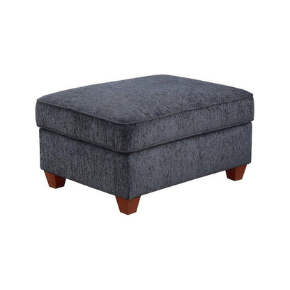 Black Chenille Couch Sectional With Ottoman, 7-Piece L Shaped Sofa Set