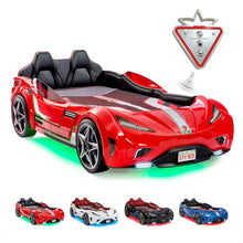GTS EV Twin-Size Race Car Bed, Red - Remote Control, LED Lights, EV Sound FX