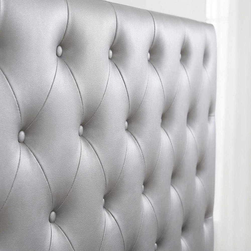 Light Gray King Headboard with Sturdy Frame Construction and Casual Design