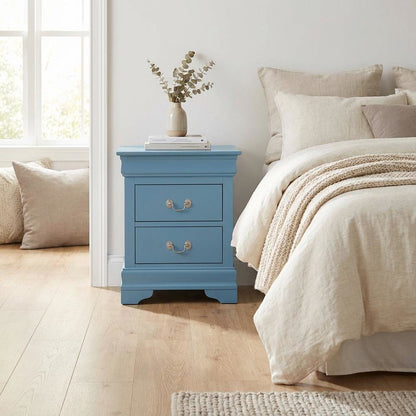 Blue Nightstand with Traditional Style and Sturdy Construction