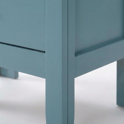 Teal Nightstand with Dovetailed Drawers and Transitional Style
