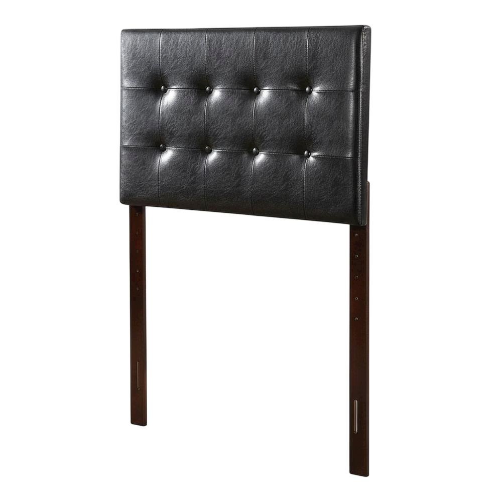 Black Twin Headboard with Casual Style and Sturdy Frame Construction