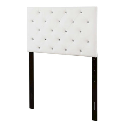 White Twin Headboard with Casual Style and Sturdy Frame Construction