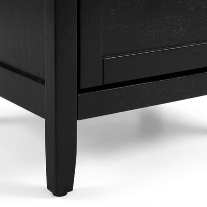 Black Bedroom Nightstand with Dovetailed Drawer and Transitional Style