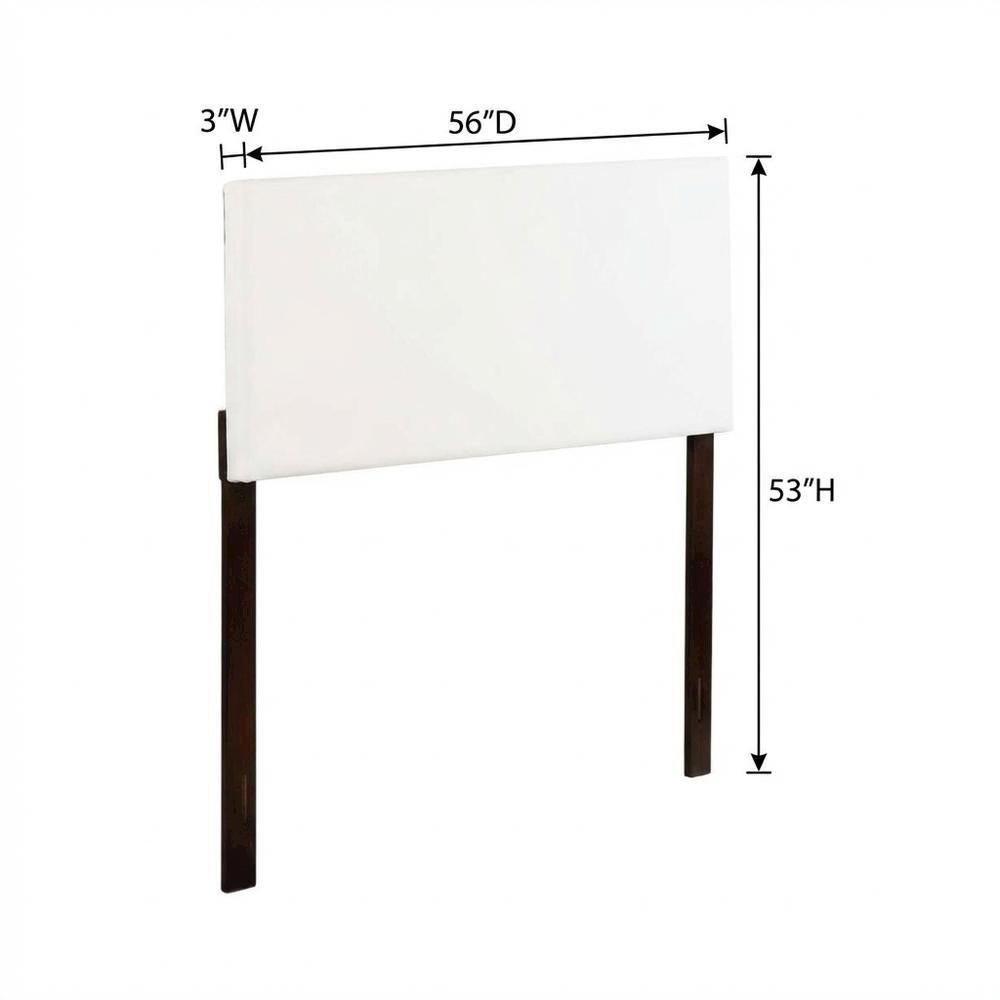 White Full Headboard with Casual Frame Construction and Durable Design